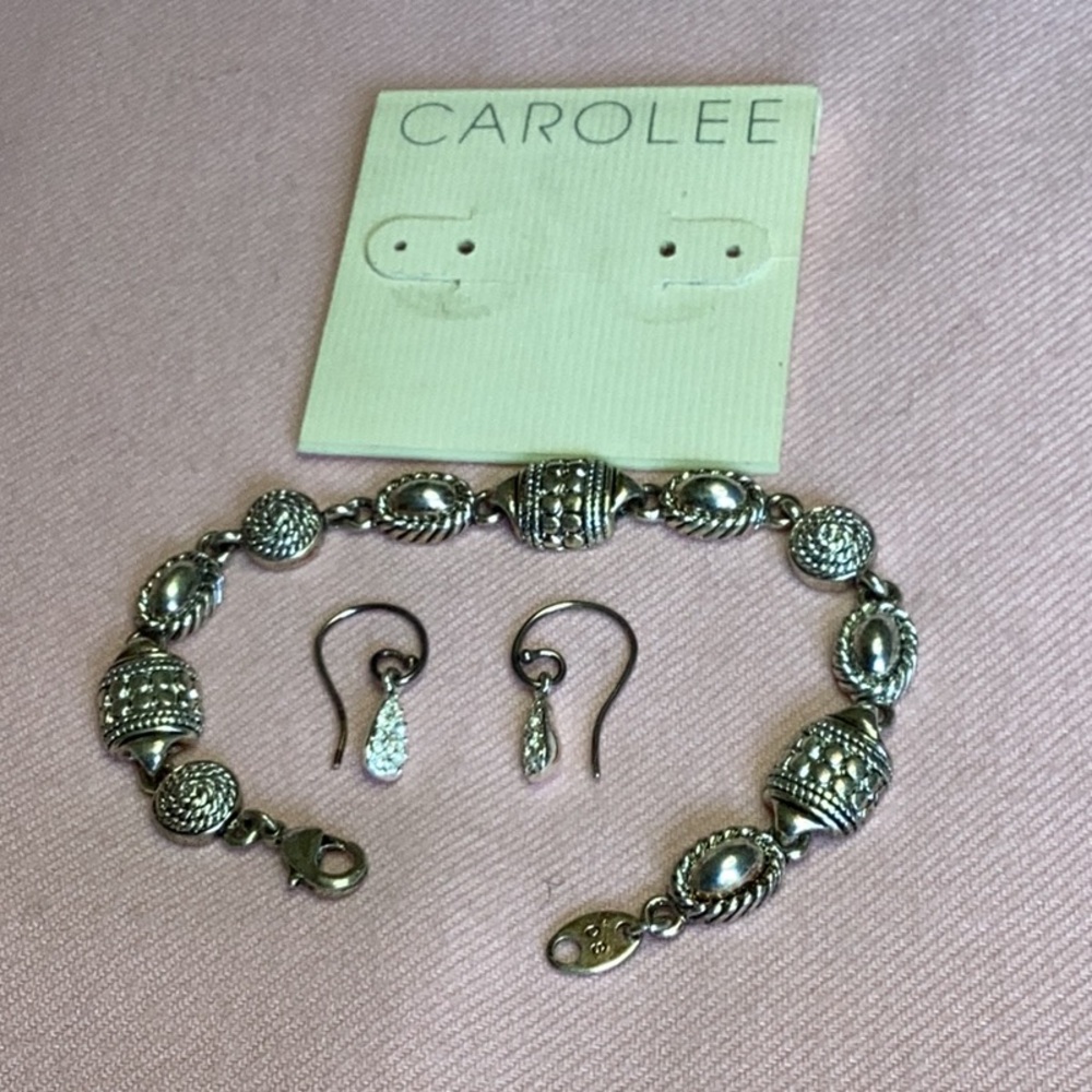 FINAL SALE PRICE 2 Piece Avon Silver Bracelet & Carolee ER’s